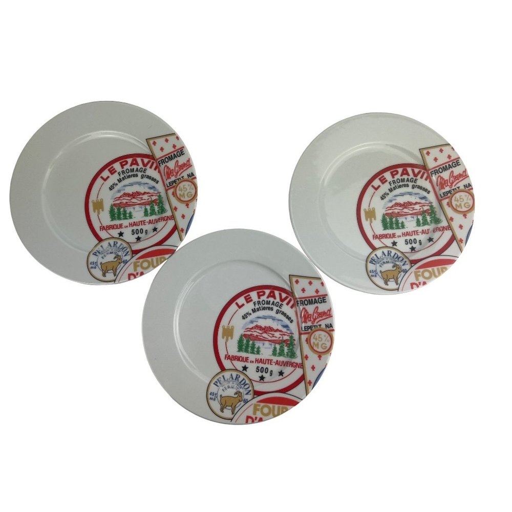 Revol Porcelain Fromages De France 7.5 in Plates Rare D'Auge S'Moyoul Cheese Set